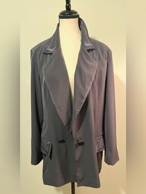 Women's Slate Gray- Blue Long Blazer Jacket